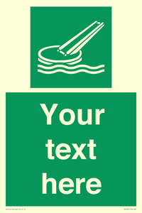 Custom sign safe condition Marine evacuation slide